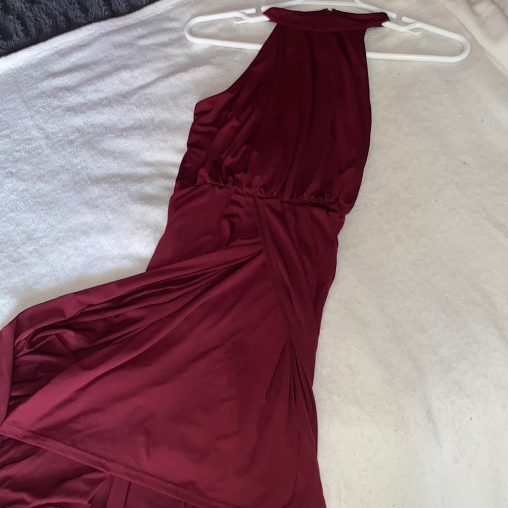 Long Dinner Dress, Venus, Light Ruby Red Color